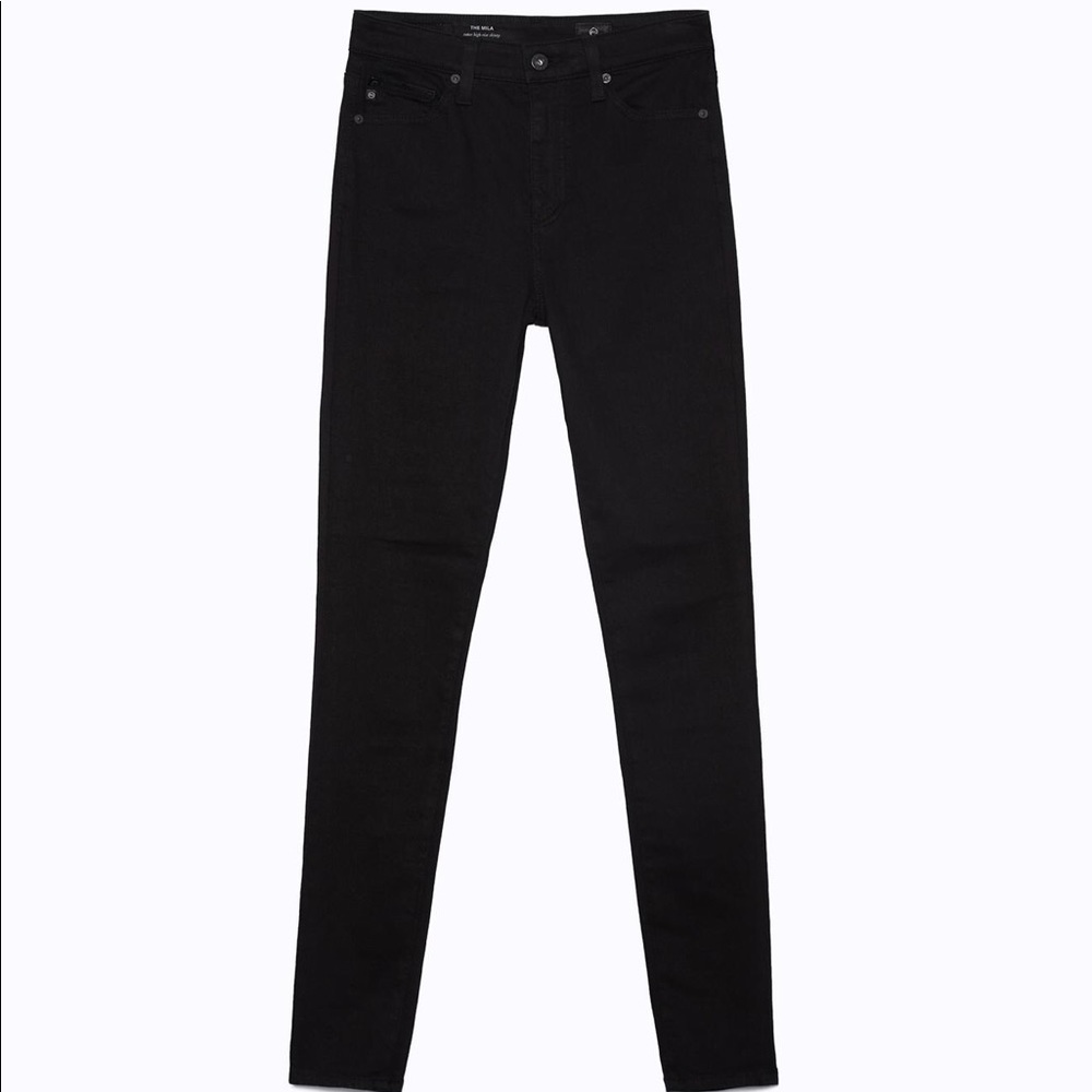 AG The Mika Super High Rise Black Skinny Jeans